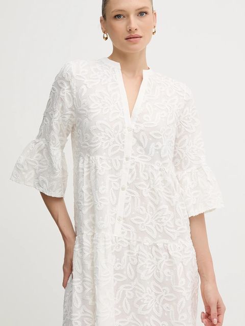 Marc Aurel sukienka bawełniana kolor biały maxi rozkloszowana 6544-1020-73855