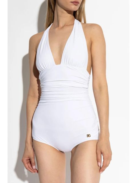 Dolce & Gabbana plunge-neck swimsuit - White - zdjęcie produktu nr 2