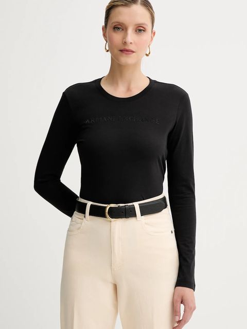 Armani Exchange longsleeve bawełniany kolor czarny 6DYT38 YJDGZ - zdjęcie produktu nr 1