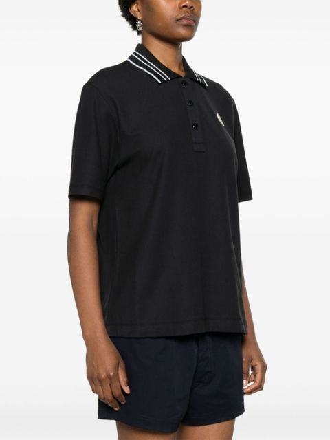 Moncler logo-patch cotton polo shirt - Black - zdjęcie produktu nr 2
