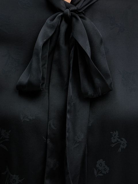 Twinset koszula damska kolor czarny regular z wiązanym dekoltem 252TT2361