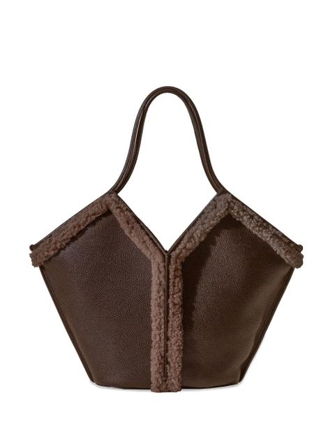 Hereu shearling-trimmed leather shoulder bag - Brown - zdjęcie produktu nr 1