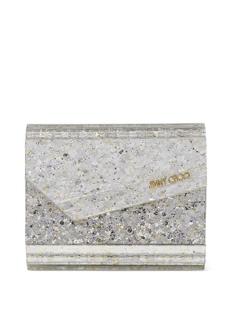 Jimmy Choo mini Candy glitter clutch bag - Grey - zdjęcie produktu nr 1