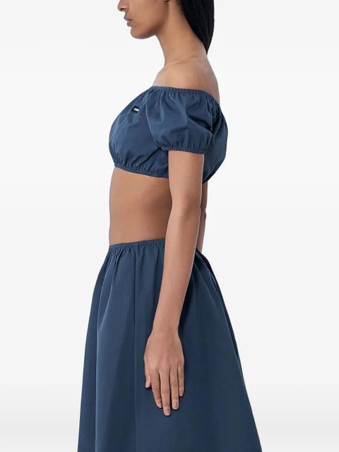 Miu Miu gathered off-shoulder top - Blue - zdjęcie produktu nr 2