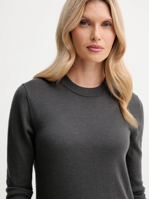 Calvin Klein sweter z dodatkiem wełny damski kolor szary lekki LV044D370G
