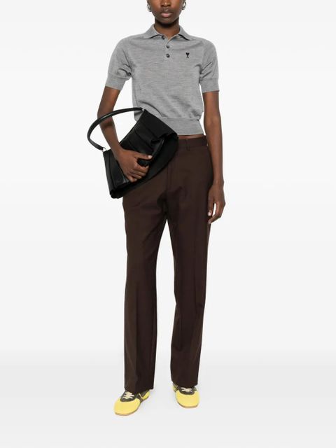 AMI Paris logo-embroidered polo shirt - Grey - zdjęcie produktu nr 2