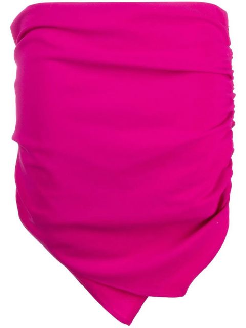 The Attico Hatty ruched asymmetric miniskirt - Pink - zdjęcie produktu nr 1