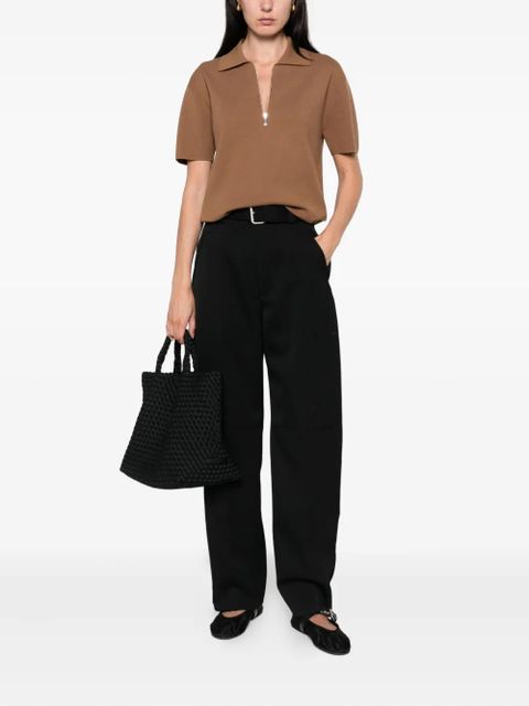Max Mara zip-neck short-sleeve top - Brown - zdjęcie produktu nr 2