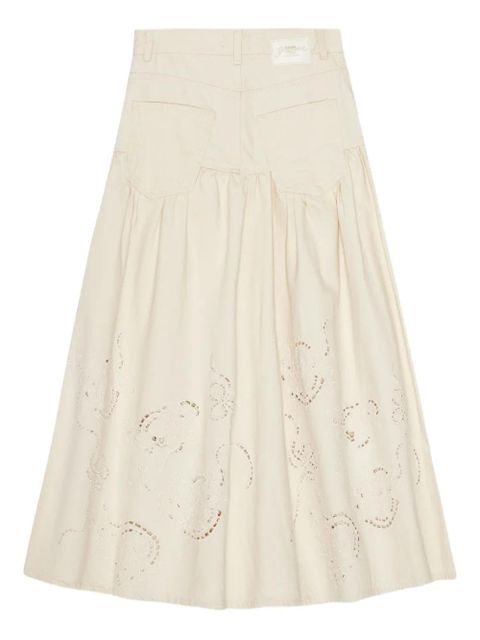 GANNI broderie-anglaise tiered skirt - Neutrals - zdjęcie produktu nr 2