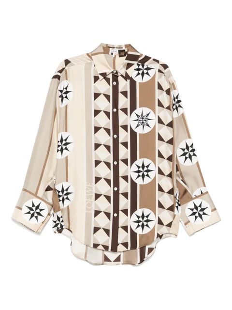 LOEWE abstract-print silk shirt - Neutrals - zdjęcie produktu nr 1