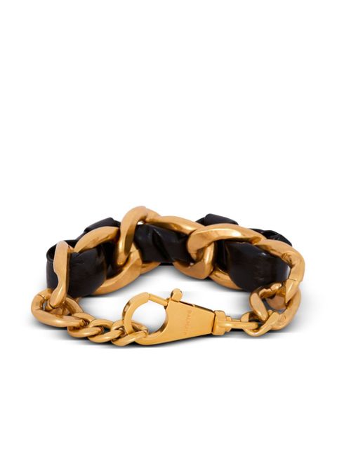 Balmain chain leather bracelet - Gold