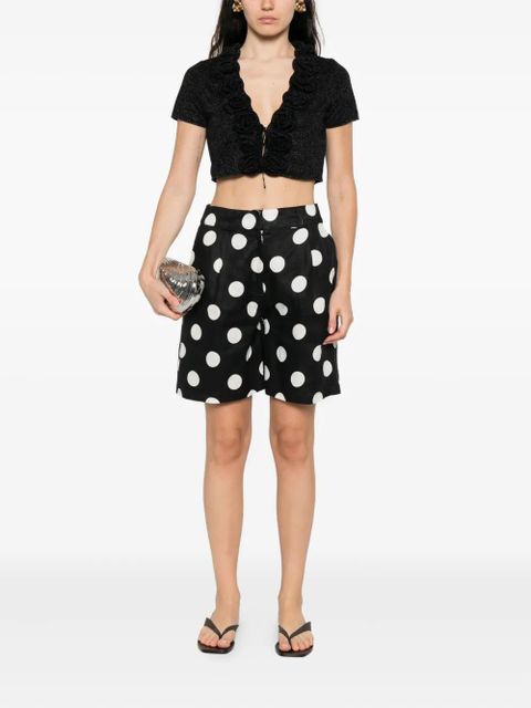 Oséree rose-embellished glitter-detail top - Black - zdjęcie produktu nr 2