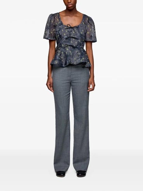 GANNI bow ruffled blouse - Grey - zdjęcie produktu nr 2