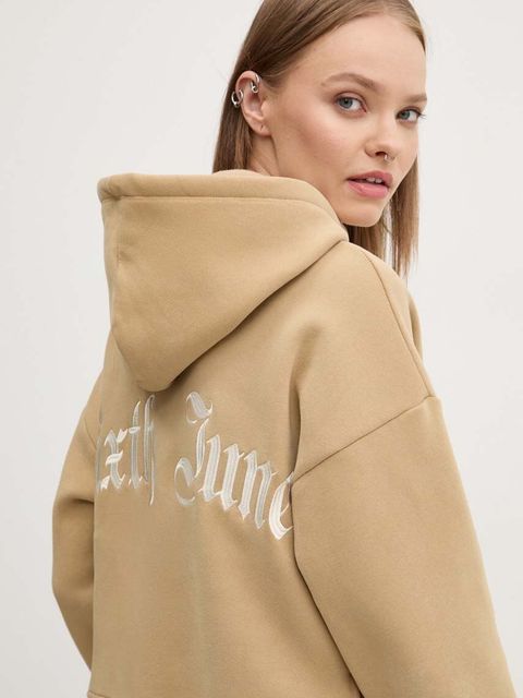Sixth June bluza damska kolor beżowy z kapturem z aplikacją