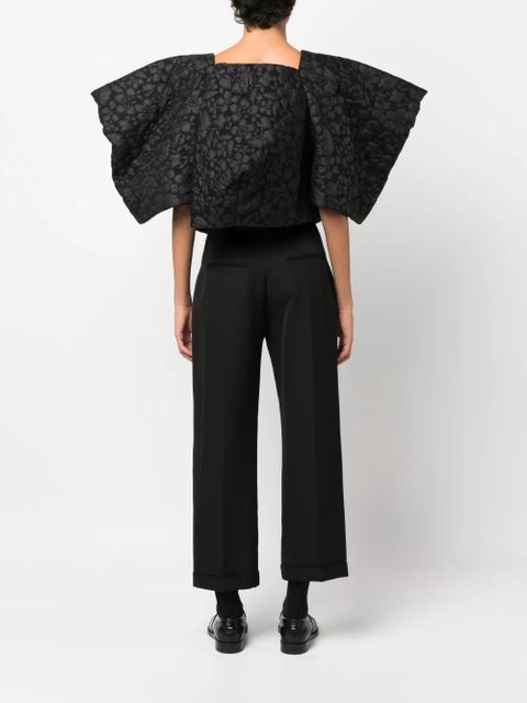 Comme Des Garçons patterned-jacquard wide-sleeves blouse - Black