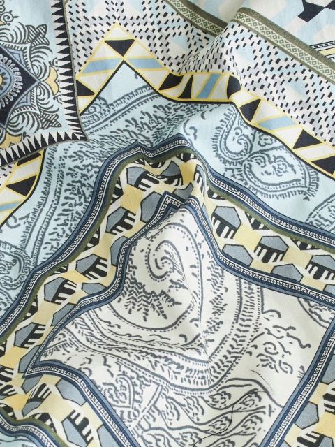 ETRO paisley-print patchwork flared dress - Blue