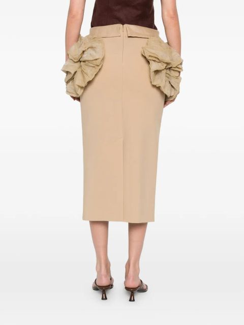Max Mara Sbaccano ruffled midi skirt - Neutrals
