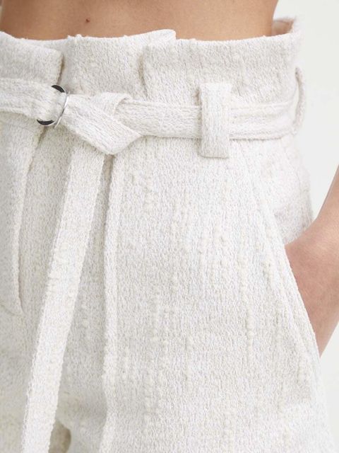 IRO szorty damskie kolor beżowy gładkie high waist