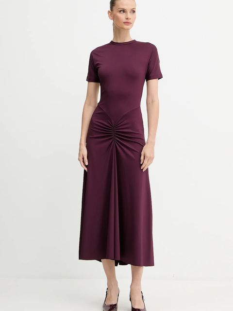 Victoria Beckham sukienka kolor bordowy maxi prosta 1325JDR006476A - zdjęcie produktu nr 2