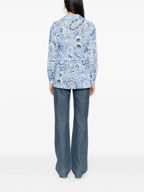 ETRO floral-print silk-cotton shirt - Blue - zdjęcie produktu nr 2