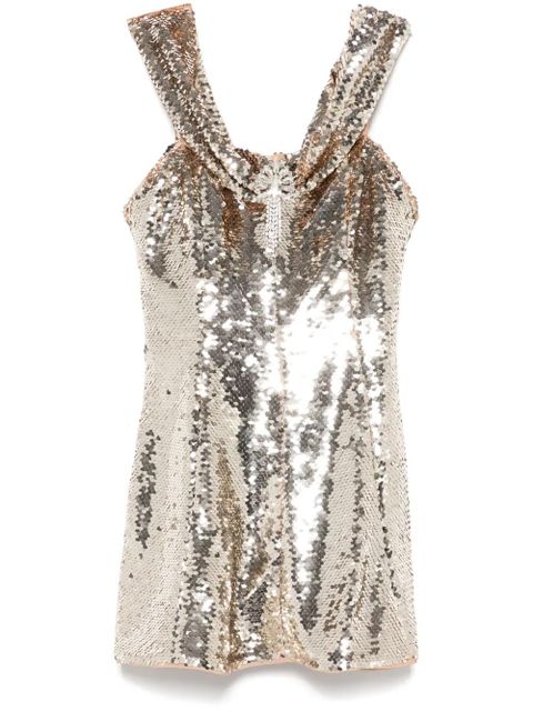 Self-Portrait sequin off-shoulder mini dress - Gold - zdjęcie produktu nr 1