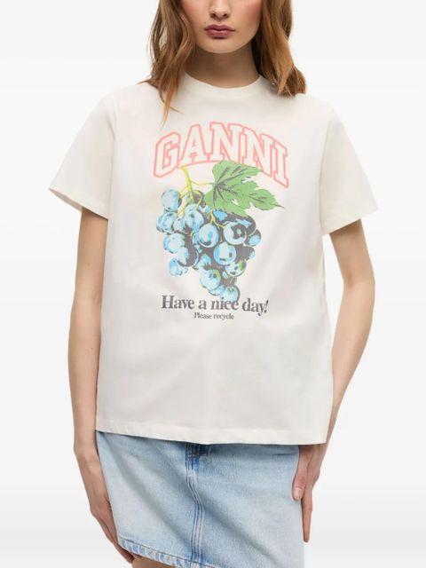 GANNI graphic-print T-shirt - White