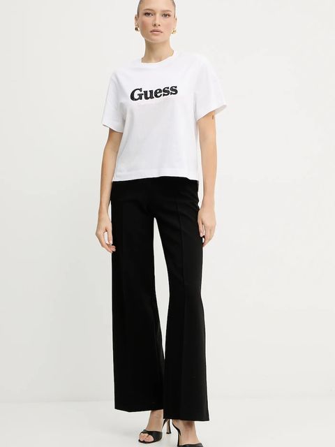 Guess t-shirt bawełniany damski kolor biały W5YI07 I3Z14
