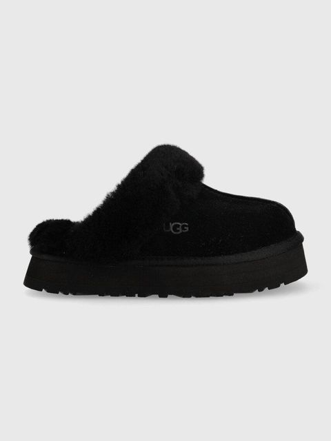 UGG kapcie skórzane Disquette kolor czarny 1122550.BLK - zdjęcie produktu nr 1