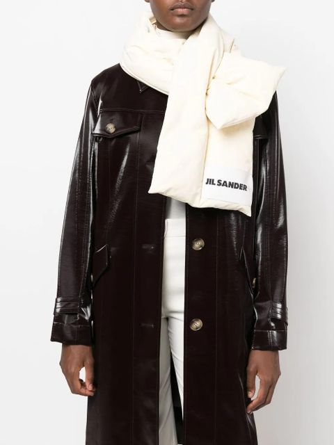 Jil Sander logo-print padded down scarf - Neutrals