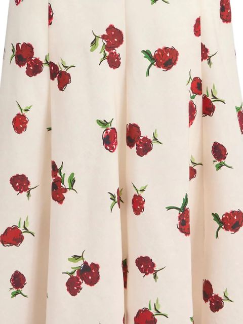 KHAITE Lenno floral-print pleated midi skirt - Neutrals - zdjęcie produktu nr 2