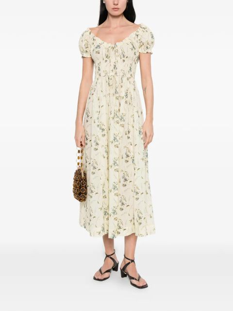 DÔEN Ashlynn floral-print midi dress - Yellow - zdjęcie produktu nr 2