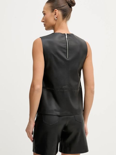 Sisley bluzka damska kolor czarny gładka 54UKLQ09V