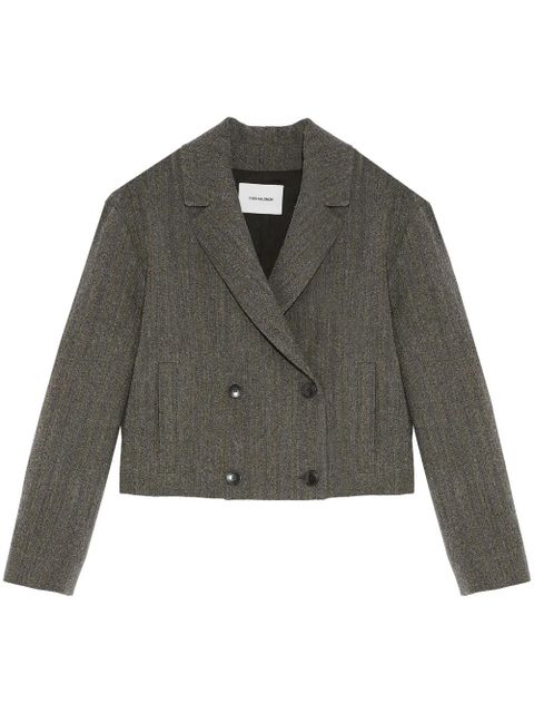 Yves Salomon notched lapel jacket - Grey - zdjęcie produktu nr 1