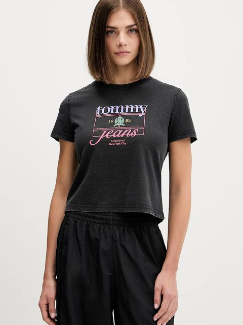 Tommy Jeans t-shirt bawełniany damski kolor czarny DW0DW21533 - zdjęcie produktu nr 1
