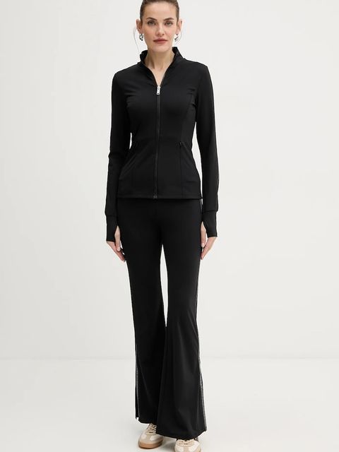 MICHAEL Michael Kors spodnie damskie kolor czarny dzwony high waist MF530W51RE - zdjęcie produktu nr 2