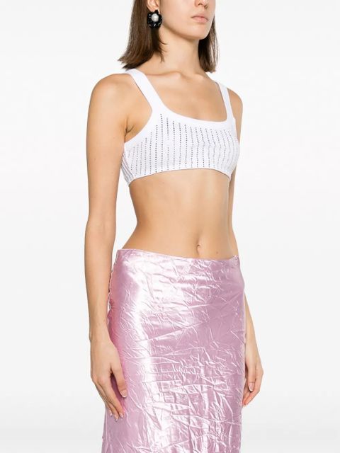 The Attico crystal-embellished bra top - White