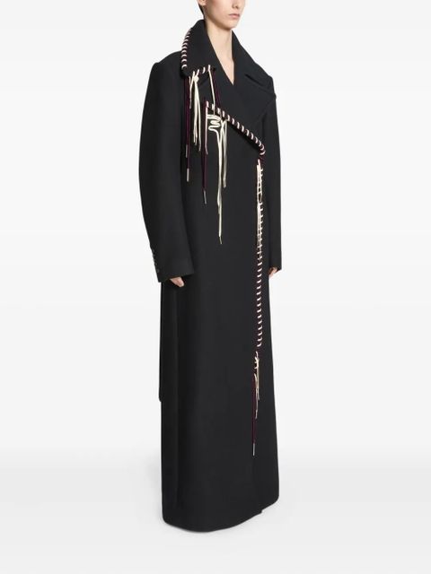 DRIES VAN NOTEN whipstitch-embellished coat - Black - zdjęcie produktu nr 2