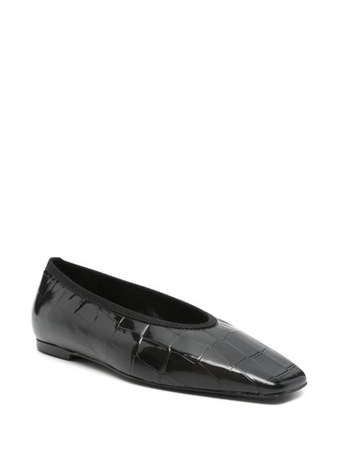 TOTEME Minimalist croco-embossed ballerinas - Black - zdjęcie produktu nr 2