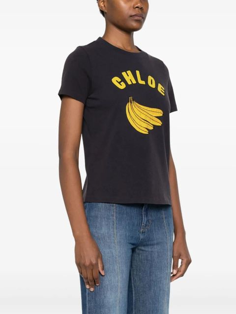 Chloé banana-print T-shirt - Blue