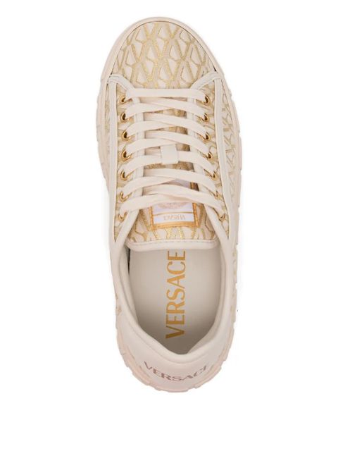 Versace Greca-jacquard canvas sneakers - Neutrals
