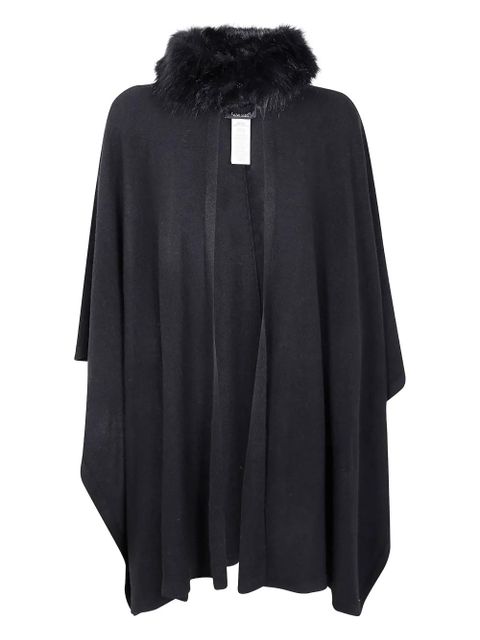 Lauren Ralph Lauren faux-fur trim cape coat - Black - zdjęcie produktu nr 1