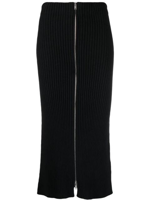 Jil Sander ribbed-knit cotton pencil skirt - Black - zdjęcie produktu nr 1