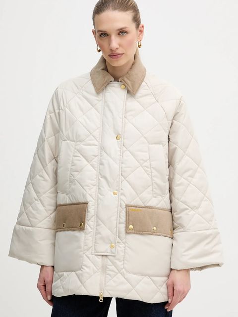 Barbour kurtka Aldburgh kolor beżowy przejściowa oversize LQU1885 - zdjęcie produktu nr 1