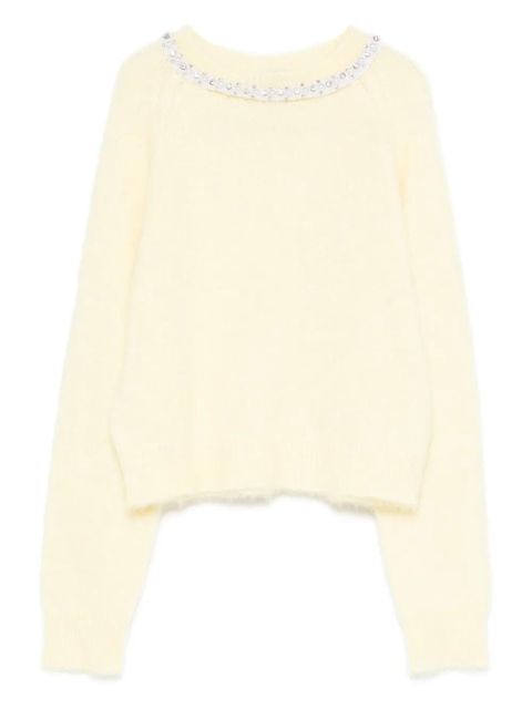 Maje embellished crew-neck sweater - Yellow - zdjęcie produktu nr 1