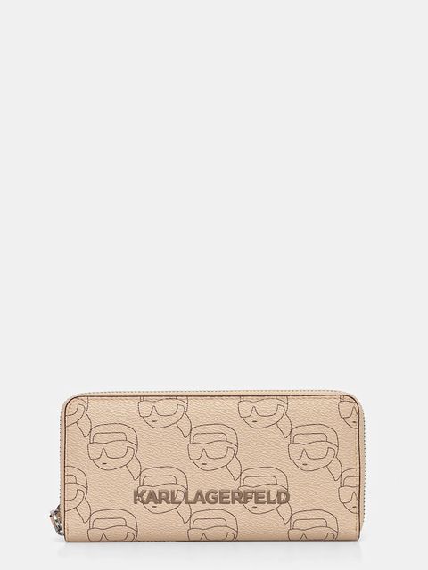 Karl Lagerfeld portfel IKON damski kolor beżowy A1W32044 - zdjęcie produktu nr 1
