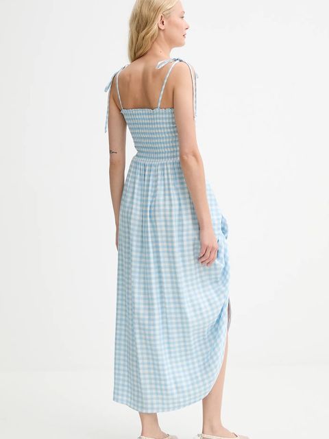 The Sleeper sukienka lniana kolor niebieski midi rozkloszowana ATDR01G027R - zdjęcie produktu nr 2