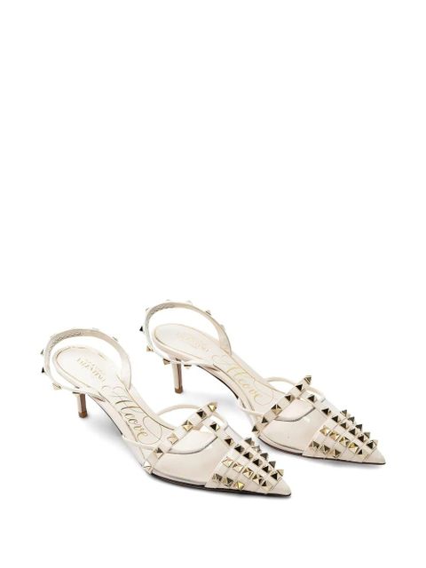 Valentino Garavani studded-embellishment sling-back pumps - White