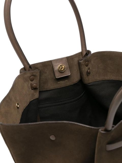 DeMellier gold-tone suede tote bag - Brown