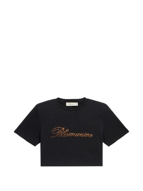 Blumarine logo-print jersey T-shirt - Black - zdjęcie produktu nr 1