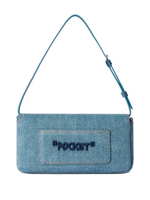 Off-White Jitney 0.7 denim arrow bag - Blue - zdjęcie produktu nr 2